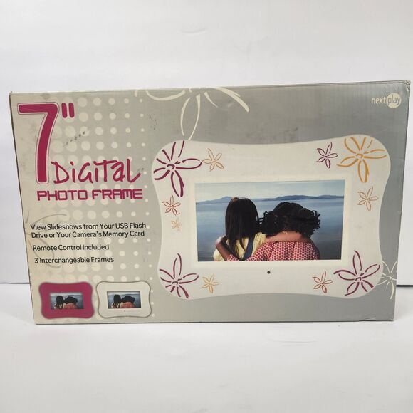 Digital Photo Frame 7" New  Contemporary Flower Girl Whimsical Decor - Picture 1 of 4